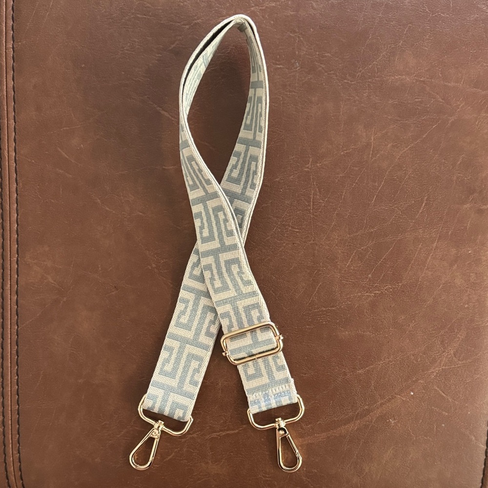 Geometric Patterned Strap with Gold Hardware